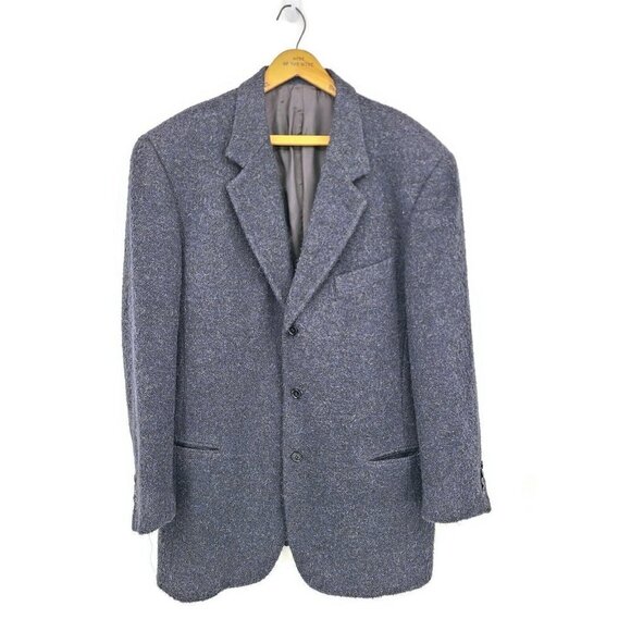 Donna Karan Signature Blazer Mens 46 Alpaca Wool Blend Dark Grey Italy